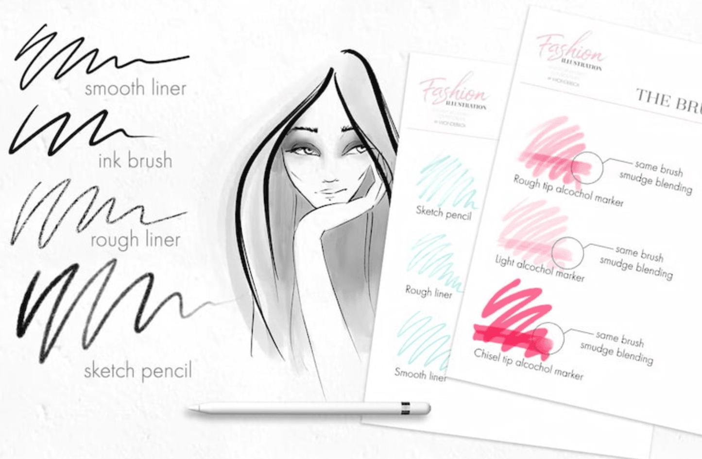 715 Fashion Design Brush for Procreate - whaledesign