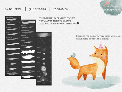 733 Excellent Procreate Watercolor Brush - whaledesign