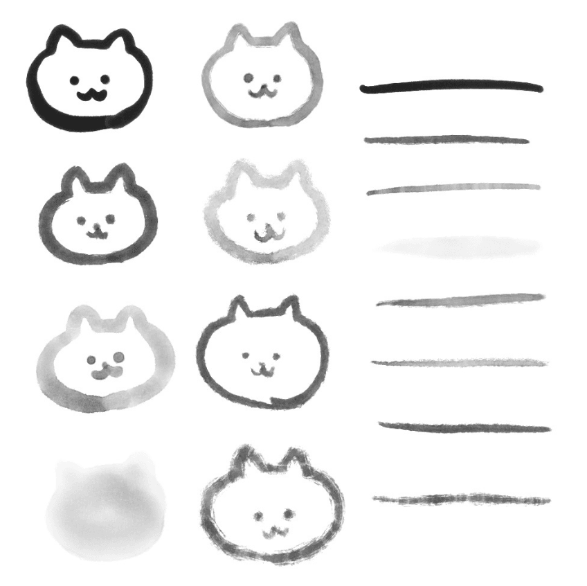 750 Procreate Sumi-e Brush Set - whaledesign