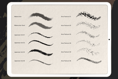 755 Procreate Japanese-Style Ink Wash Brush - whaledesign