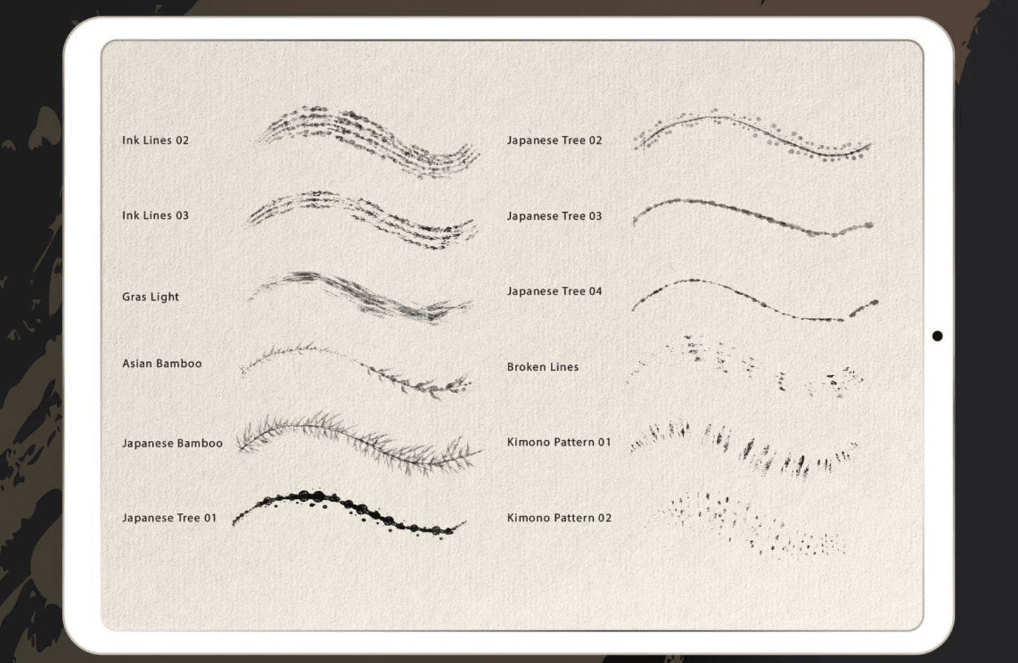 755 Procreate Japanese-Style Ink Wash Brush - whaledesign