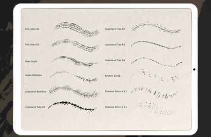 755 Procreate Japanese-Style Ink Wash Brush - whaledesign