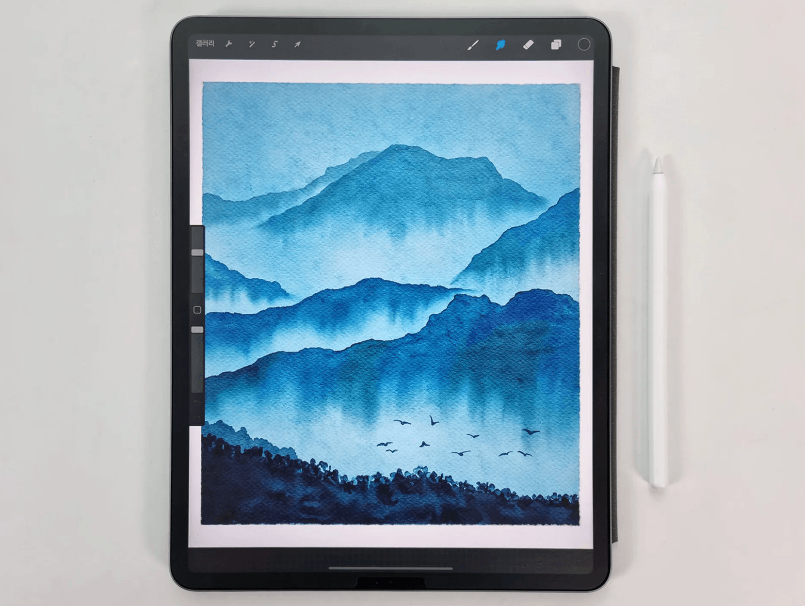 756 Procreate 20 Realistic Watercolor Brushes + 3 Textured Paper Set - whaledesign