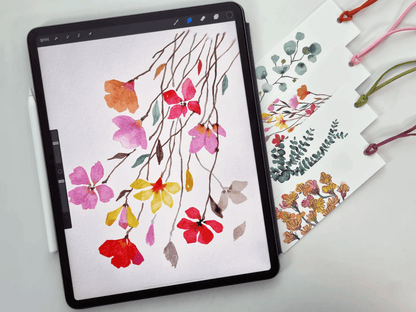 756 Procreate 20 Realistic Watercolor Brushes + 3 Textured Paper Set - whaledesign