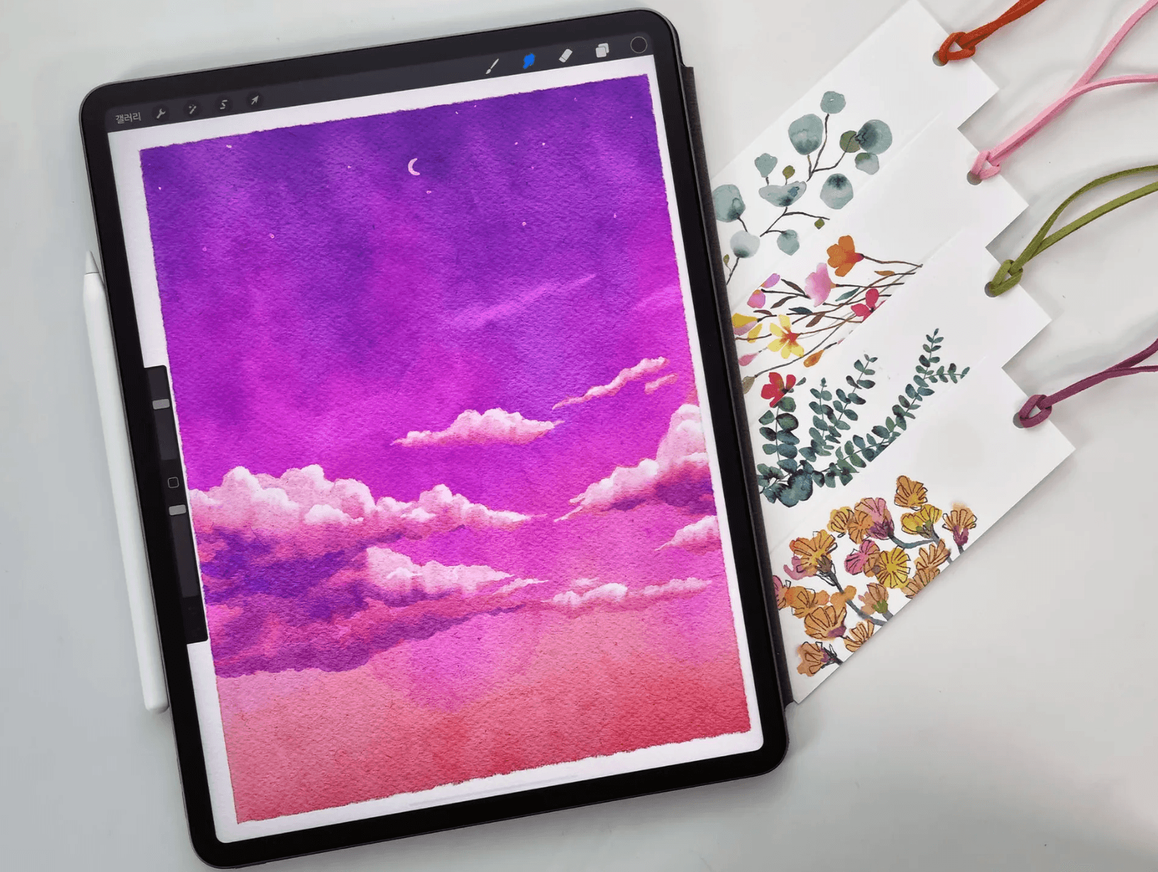 756 Procreate 20 Realistic Watercolor Brushes + 3 Textured Paper Set - whaledesign
