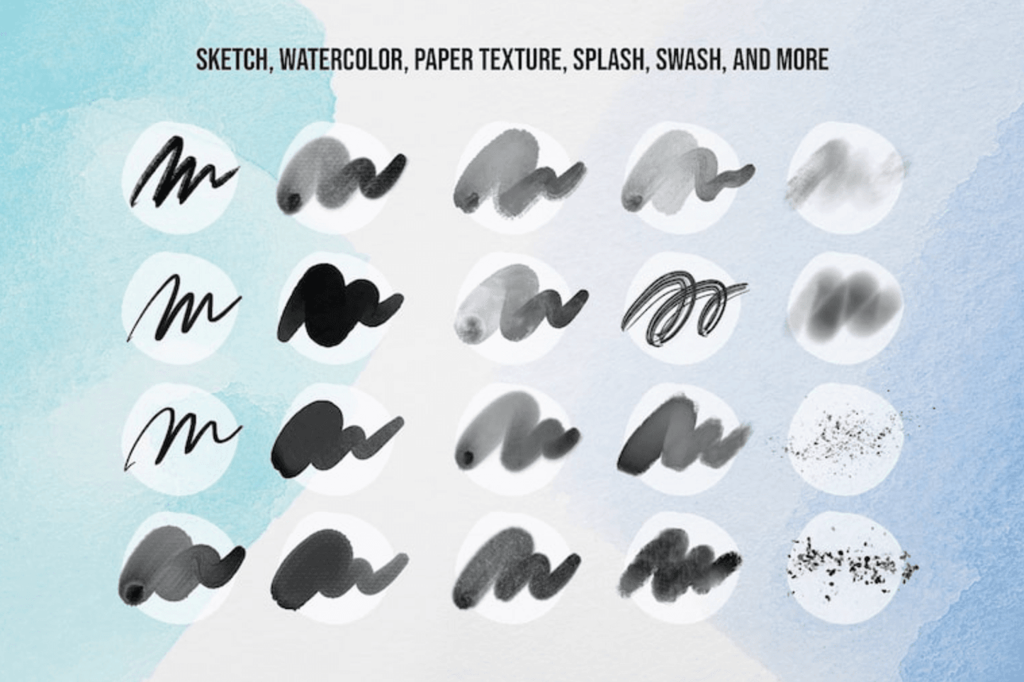 758 Procreate Colt Watercolor Brush - whaledesign
