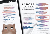 783 Procreate Stunning Watercolor Tool Set - whaledesign