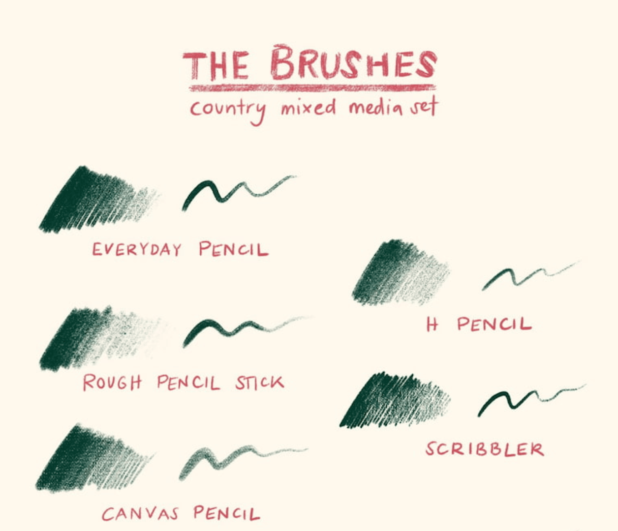 794 Procreate Country Style Multi-Function Brush Set - whaledesign