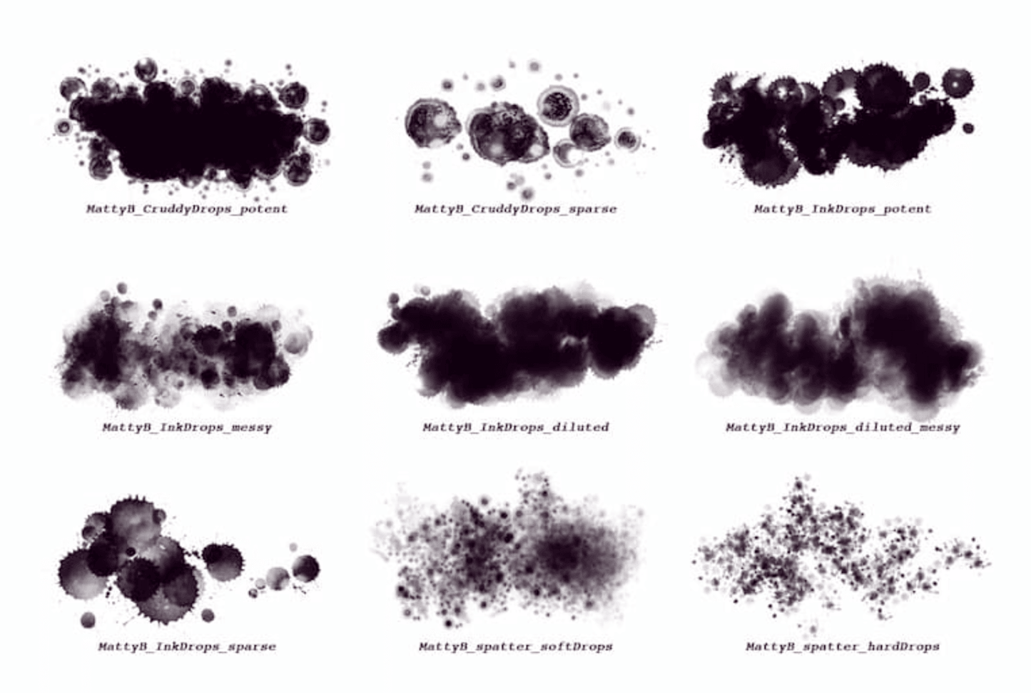 822 MattyB's Splatter Wet Media Brushes - whaledesign