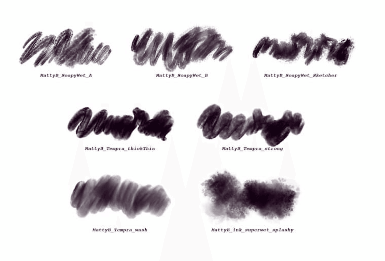 822 MattyB's Splatter Wet Media Brushes - whaledesign
