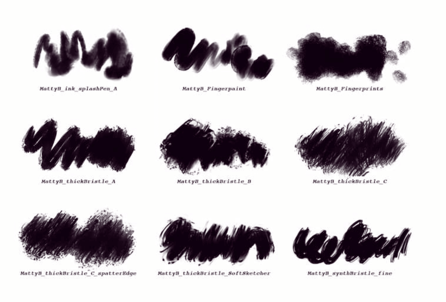 822 MattyB's Splatter Wet Media Brushes - whaledesign