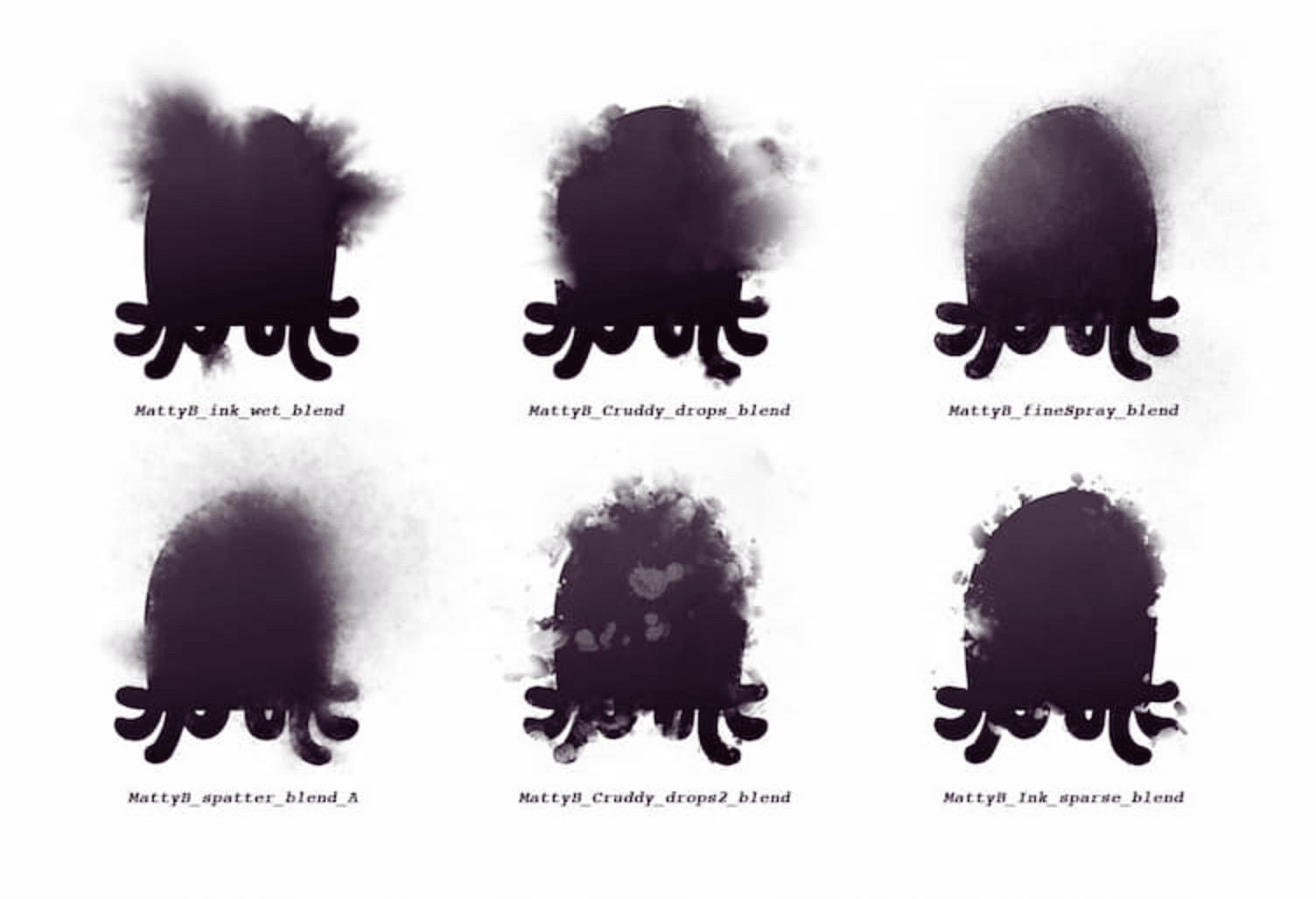 822 MattyB's Splatter Wet Media Brushes - whaledesign