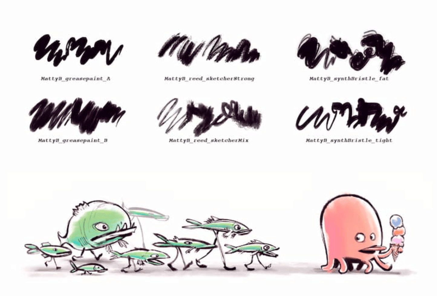 822 MattyB's Splatter Wet Media Brushes - whaledesign