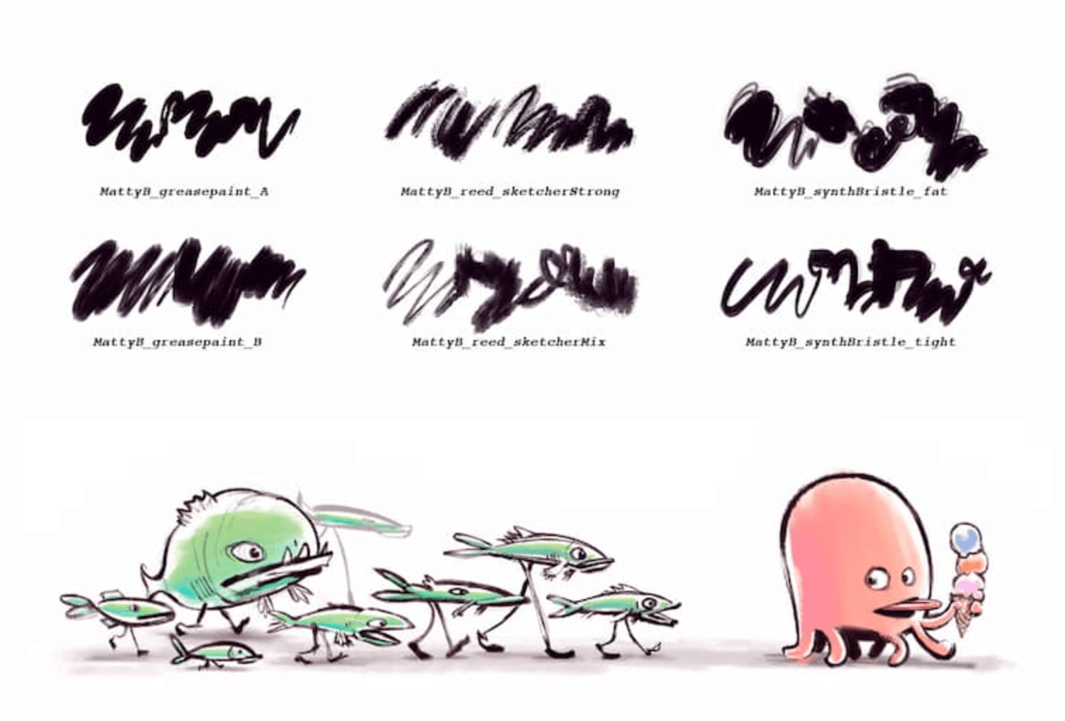 822 MattyB's Splatter Wet Media Brushes - whaledesign