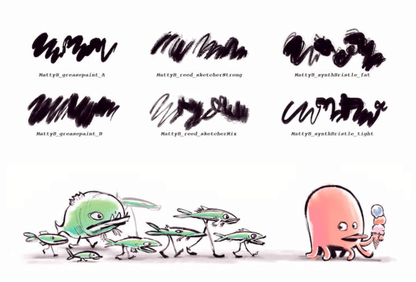 822 MattyB's Splatter Wet Media Brushes - whaledesign