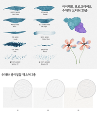 854 Procreate Watercolor Brush and Texture Paper Set - whaledesign