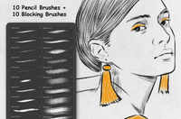 858 Sketching Brushes, Charcoal and Pencil - whaledesign