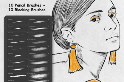 858 Sketching Brushes, Charcoal and Pencil - whaledesign