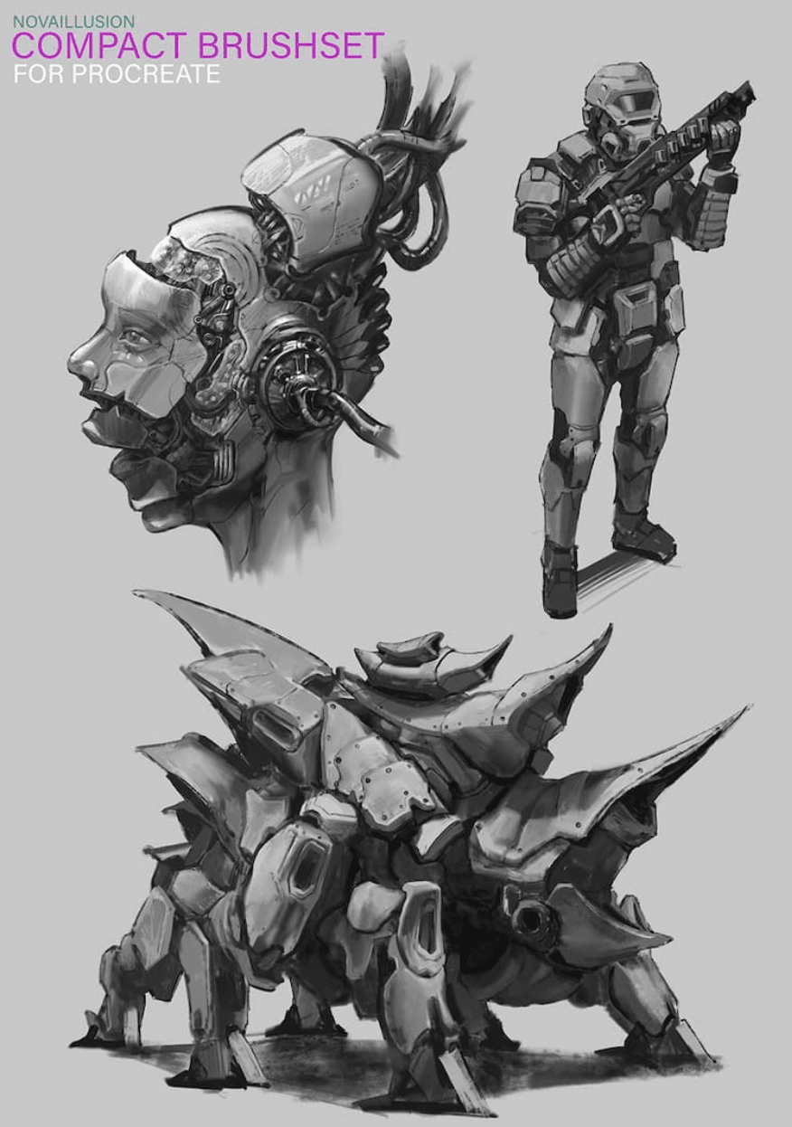 866 Fast Drawing and Sketching Brushes for CG - whaledesign