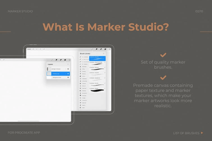 888 Realistic Procreate Marker Tool Kit - whaledesign