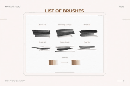 888 Realistic Procreate Marker Tool Kit - whaledesign