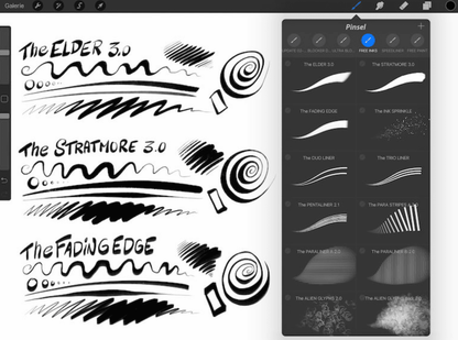 889 Comic Ink Brush Set - Over 20 Ink and Special Effect Brushes - whaledesign