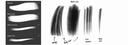 716 Procreate Portrait Brush Set with Full Texture - whaledesign
