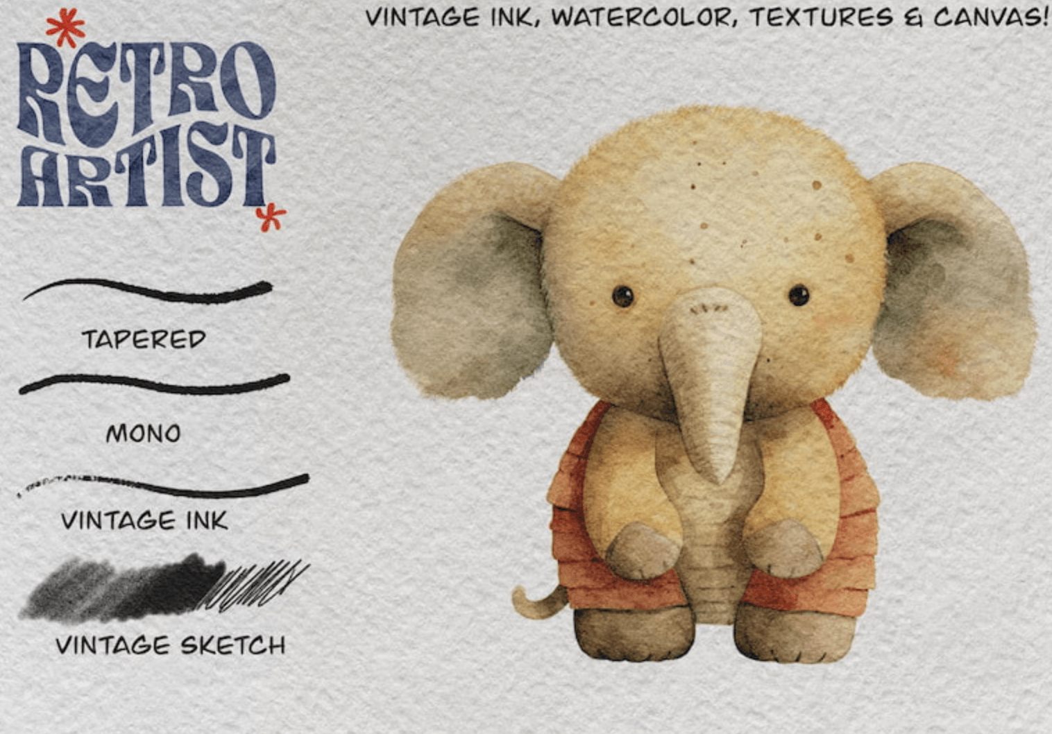 721 Vintage Art ~ Procreate Brush Set - whaledesign