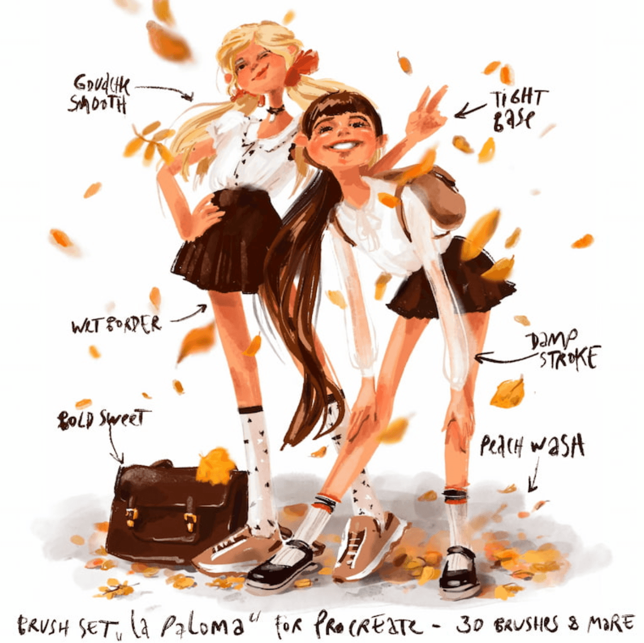 724 Aksinja La Paloma's Watercolor Brush Pack - whaledesign