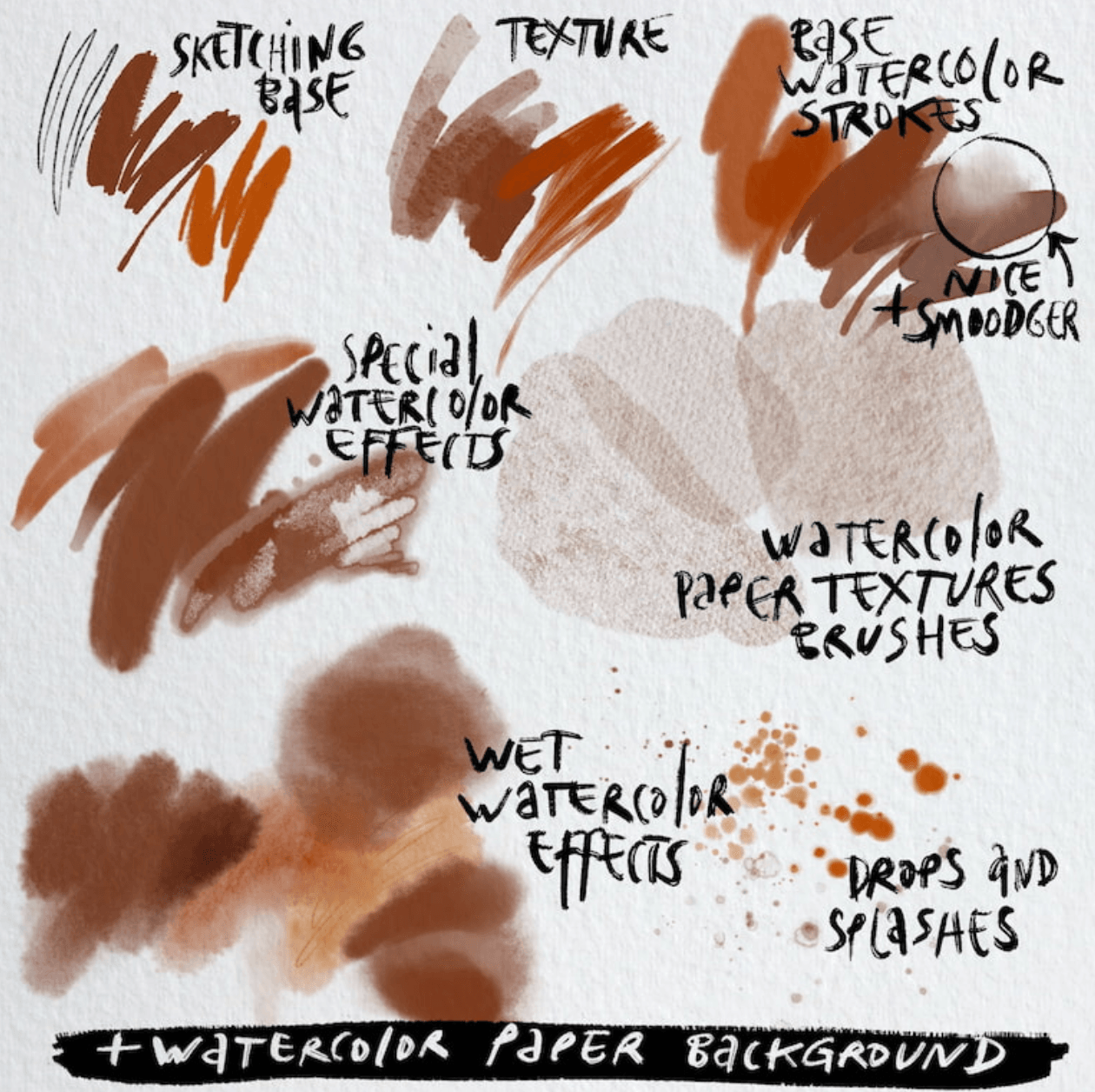 724 Aksinja La Paloma's Watercolor Brush Pack - whaledesign