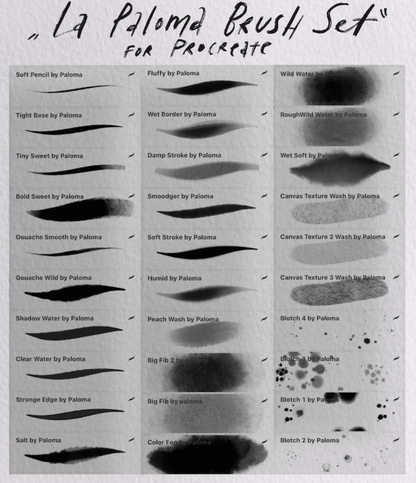 724 Aksinja La Paloma's Watercolor Brush Pack - whaledesign