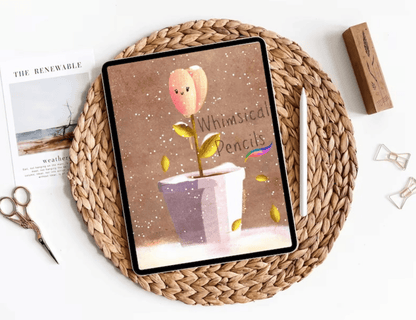 727 Procreate Childlike Vintage Pencil and Crayon Set - whaledesign