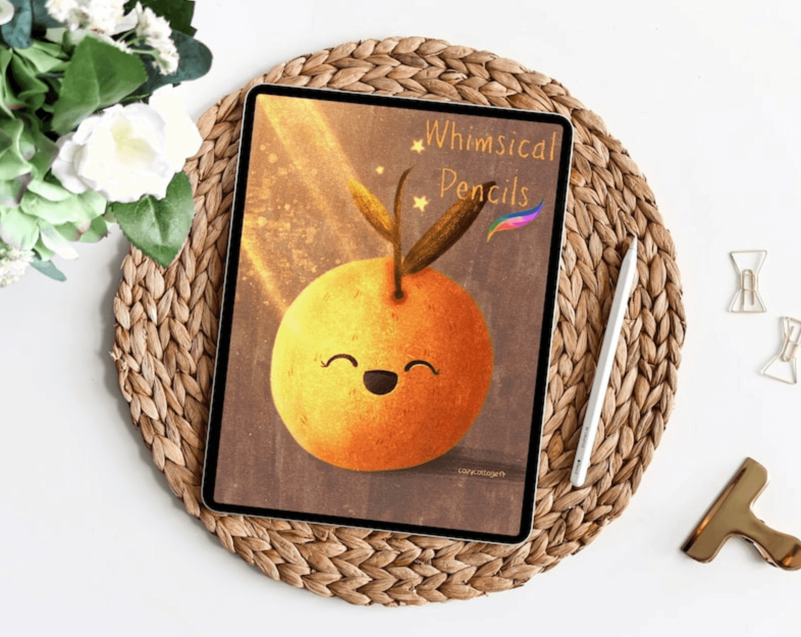 727 Procreate Childlike Vintage Pencil and Crayon Set - whaledesign