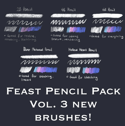 728 Feast's Complete Procreate Pencil Set - whaledesign