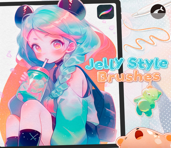 1076 8 Procreate Jelly-Style Brushes