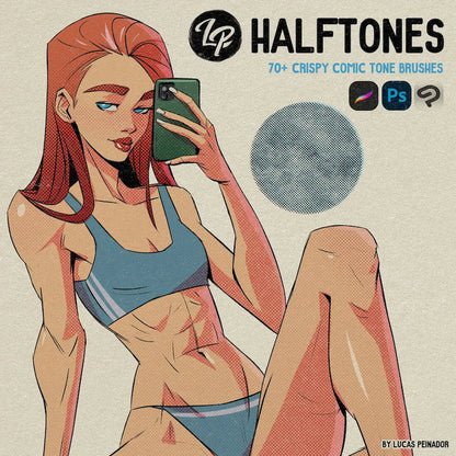 1075｜🎨 Designed specifically for comic and American manga styles | Over 60 professional halftone brush sets now available!