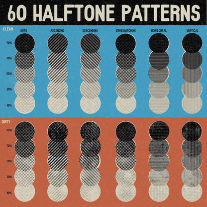 1075｜🎨 Designed specifically for comic and American manga styles | Over 60 professional halftone brush sets now available!