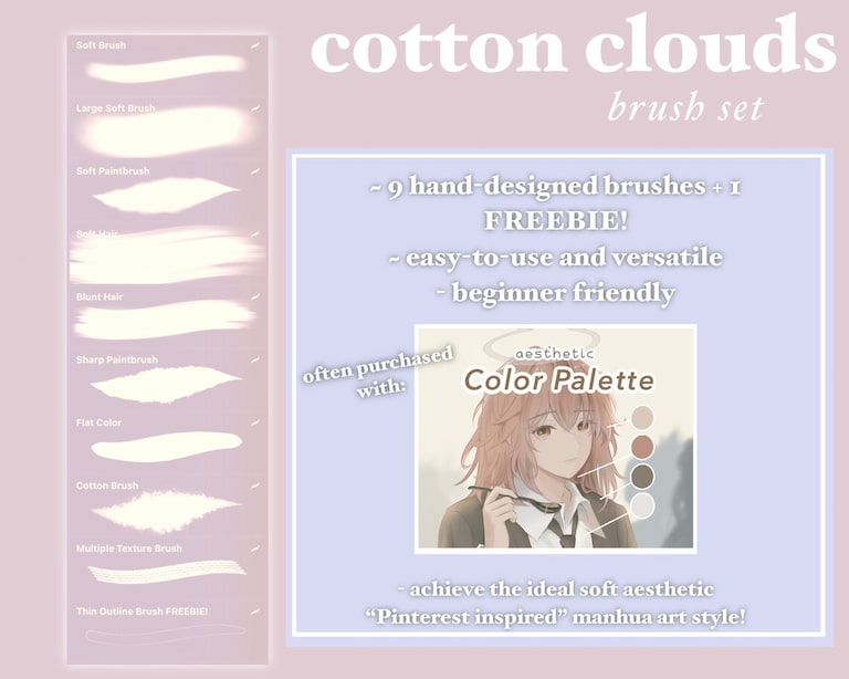 1071 Cotton Clouds Soft Brush Set