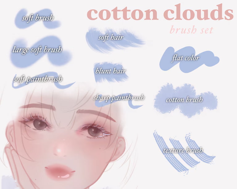 1071 Cotton Clouds Soft Brush Set