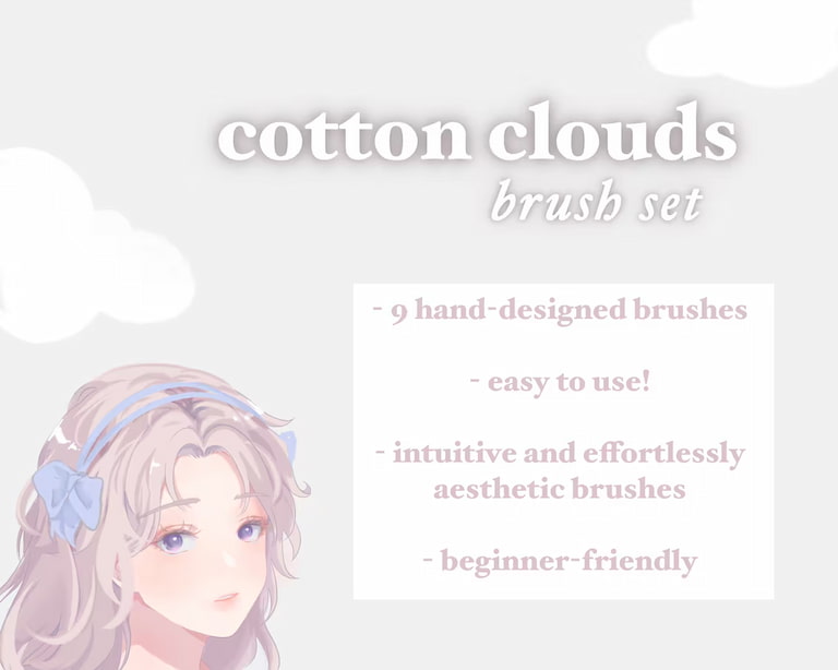 1071 Cotton Clouds Soft Brush Set
