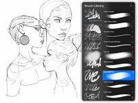 1072 Original sketch brushes from the painting master