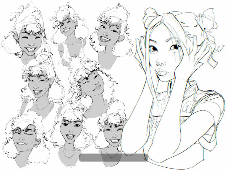 1072 Original sketch brushes from the painting master