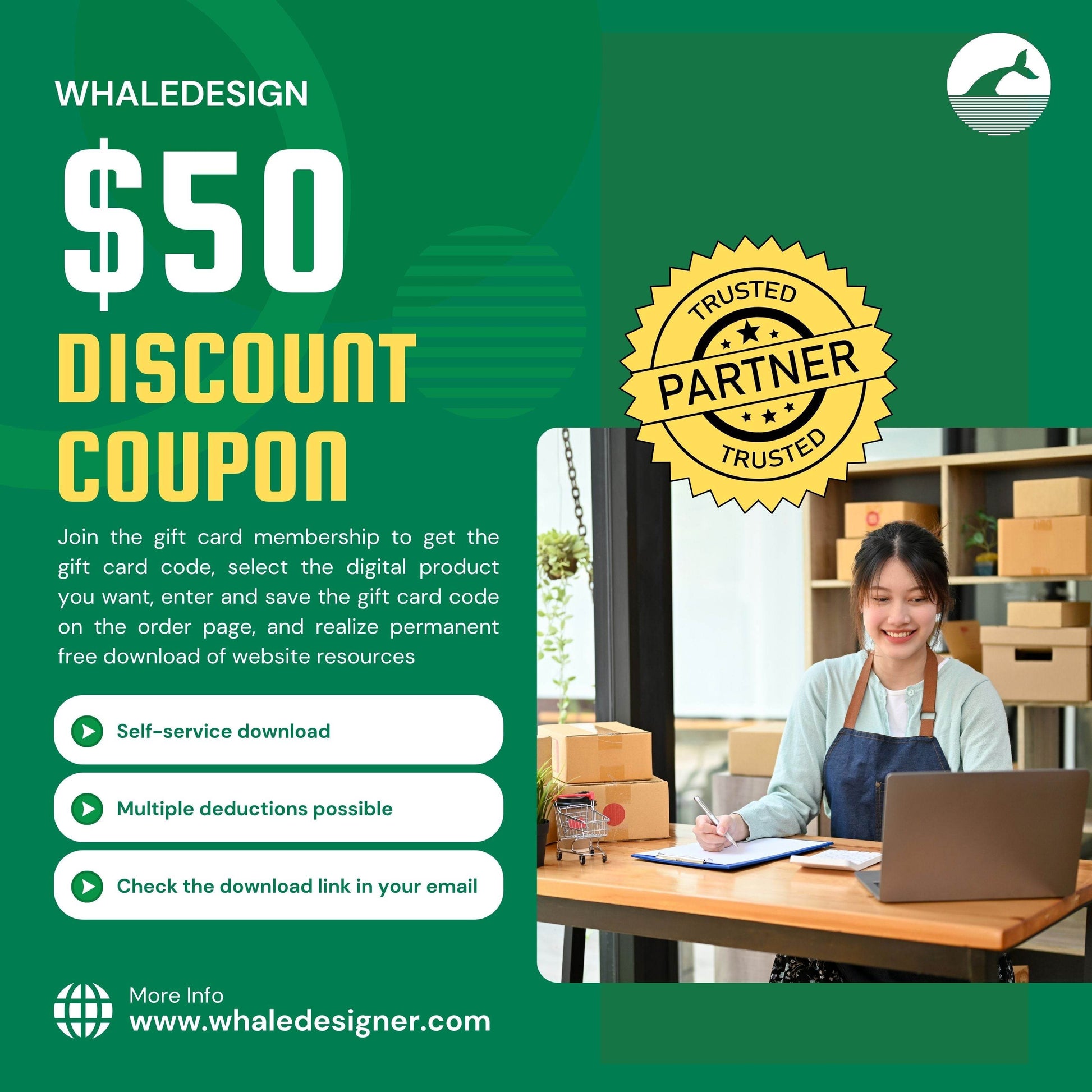 $50 Discount Coupon - whaledesign