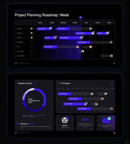 1003 Clear project plan PPT template - whaledesign