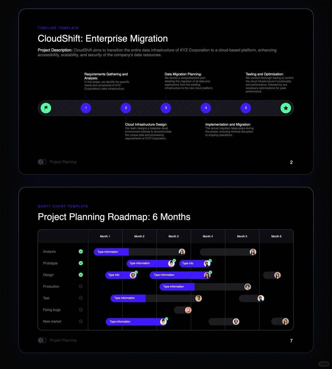 1003 Clear project plan PPT template - whaledesign