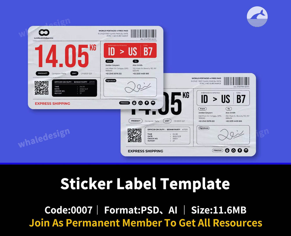 7Fragile Barcode Sticker Label Template - whaledesign