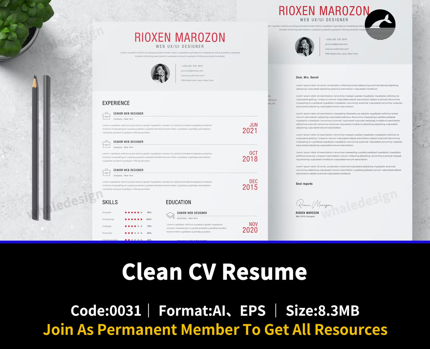 31Clean CV Resume - whaledesign