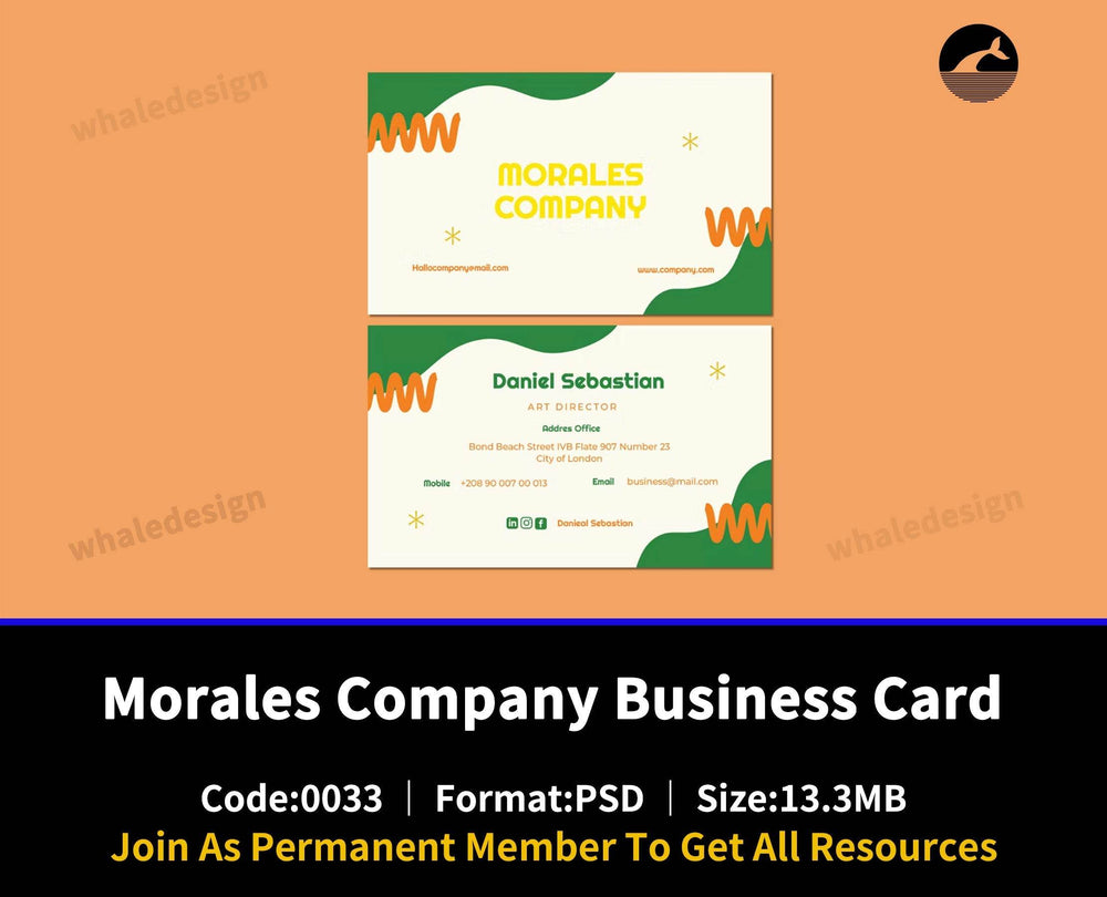 33Morales Company Business Card - whaledesign