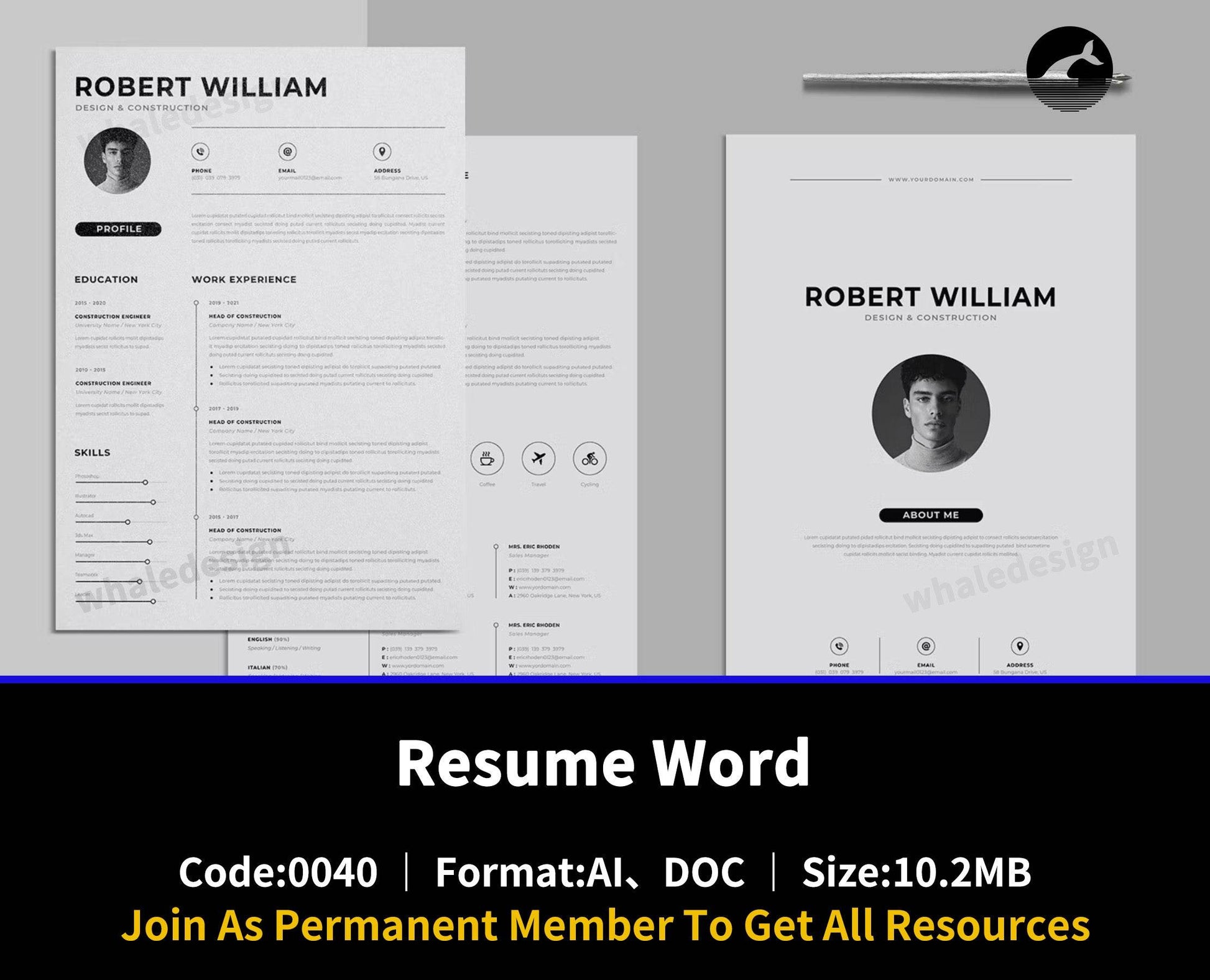 40Resume Word - whaledesign