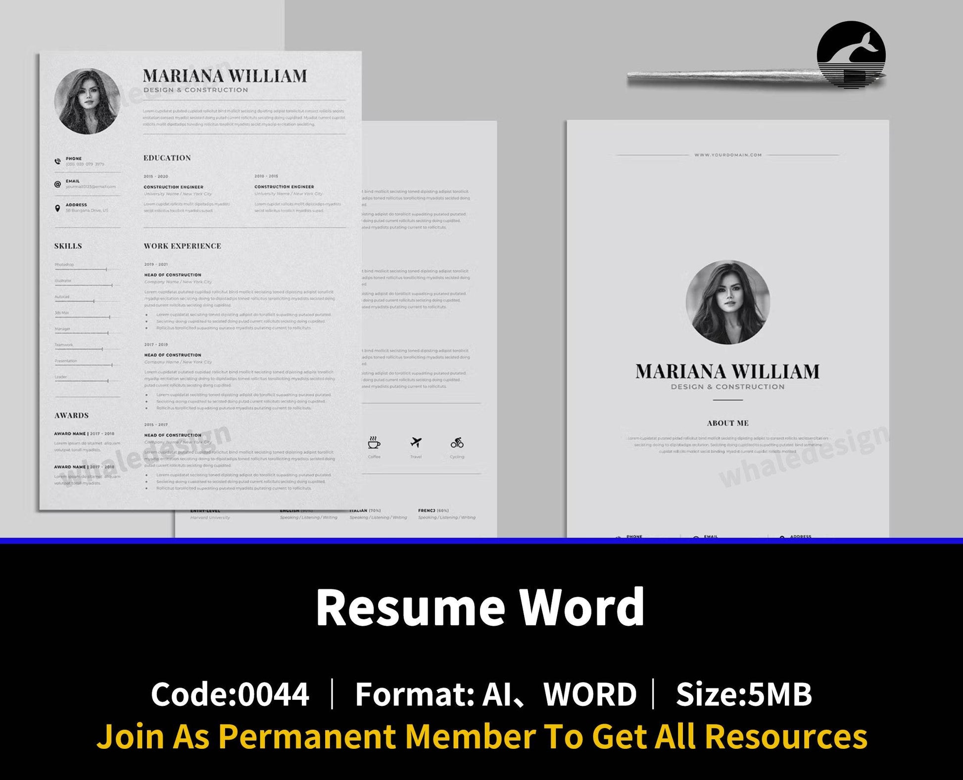 44Resume Word - whaledesign